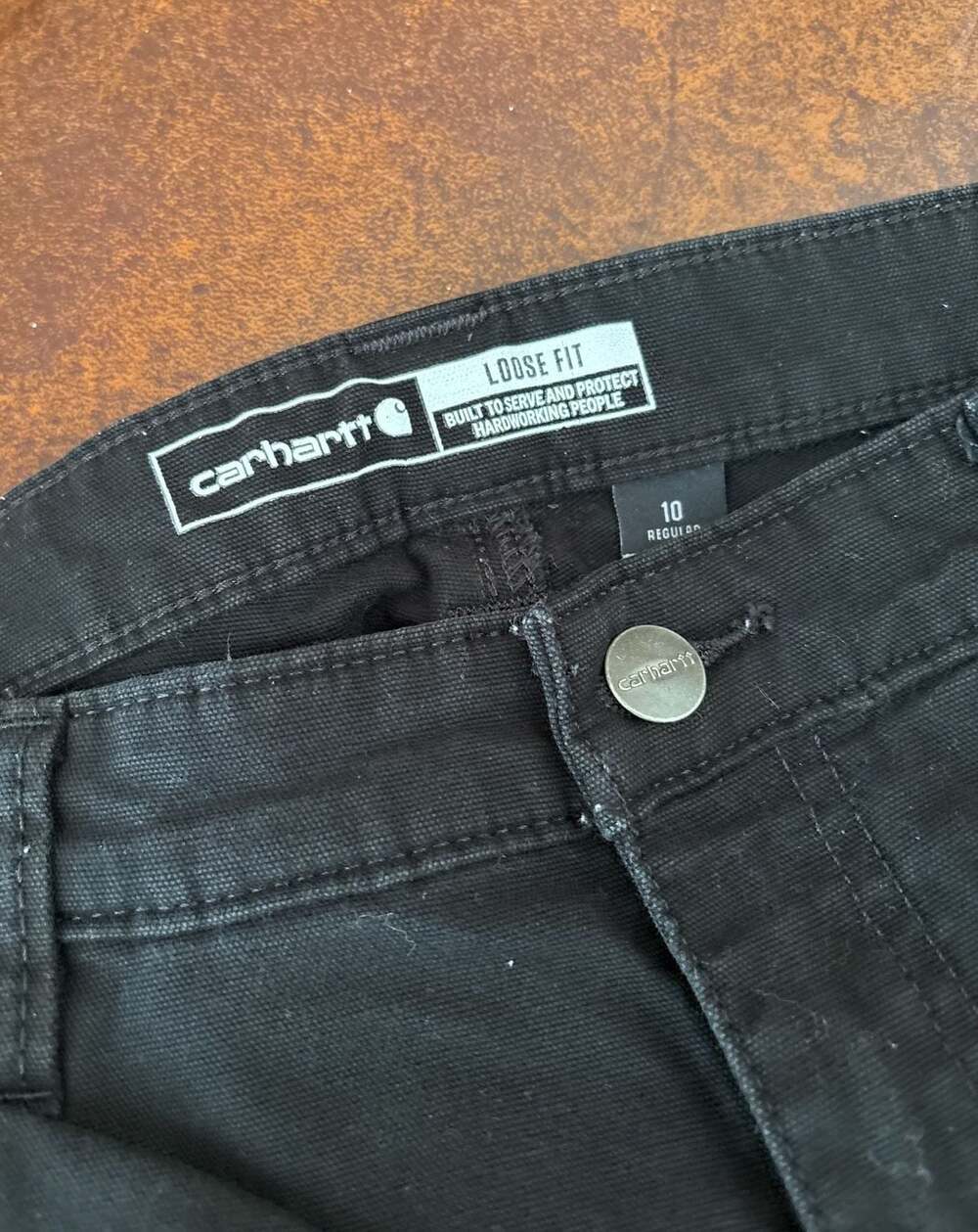Carhartt Loose Fit Canvas Carpenter Pants Black Size 10 Regular - Picture 2 of 7